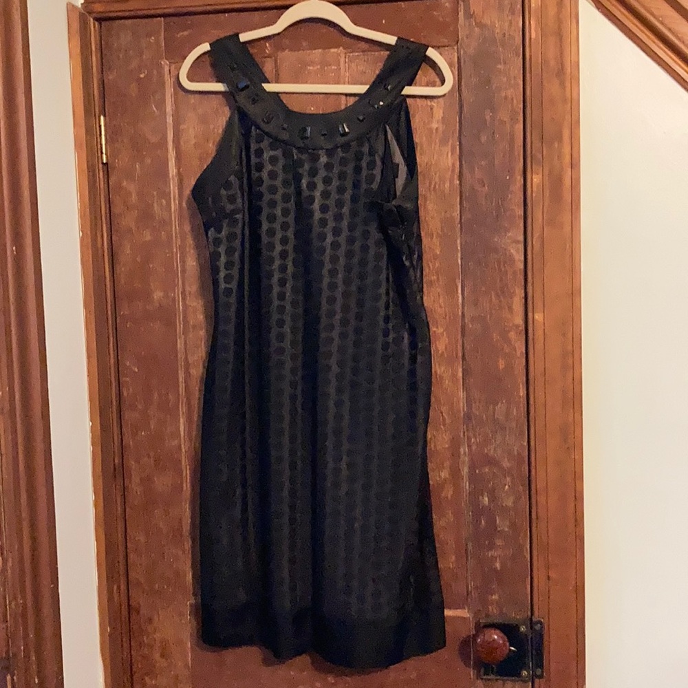 B. Moss black polka dot dress size L (14)